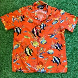 Ralph Lauren Polo Orange Fish Print Shirt